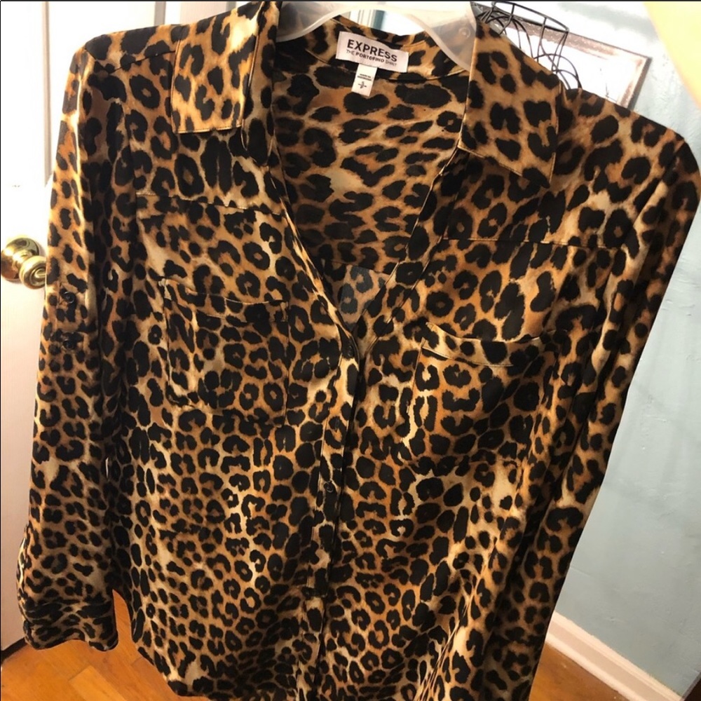 EXPRESS The Portofino Shirt Button-Up Cheetah